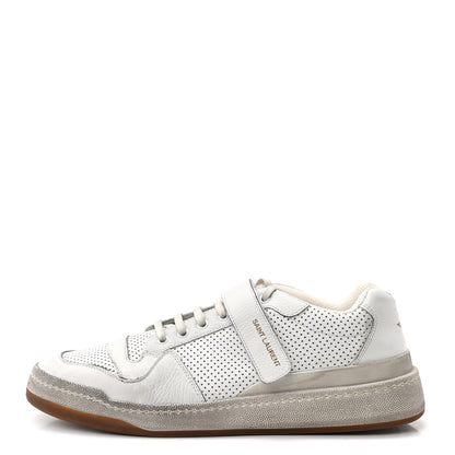 Saint Laurent Calfskin Perforated Mens Jeddo Sneakers 43 White 1 of 8