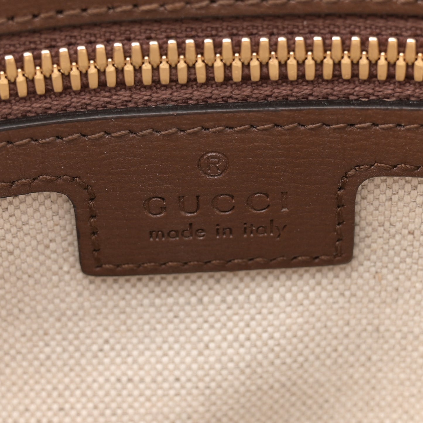 GG Supreme Monogram Azalea Calfskin Retro Interlocking G Messenger Shoulder Bag Beige Ebony Brown Sugar