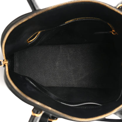 Balenciaga Signature Grained Calfskin Logo S Ville Top Handle Bag Black White 5 of 19