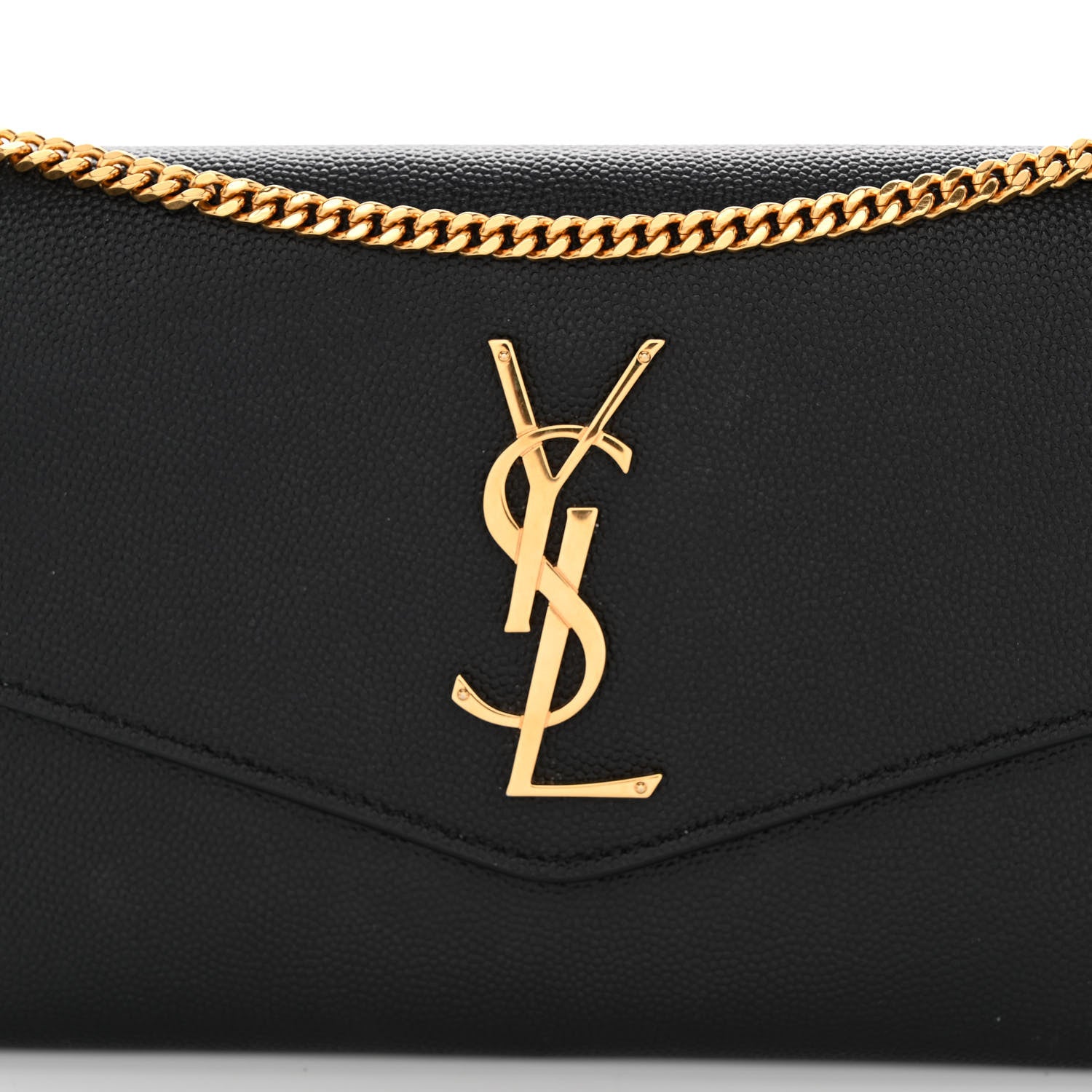 Saint Laurent Grain de Poudre Uptown Chain Wallet Black 8 of 10