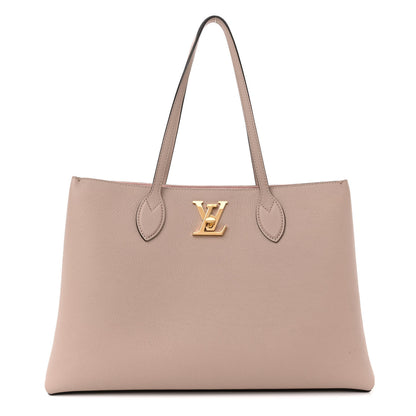 Louis Vuitton Grained Calfskin Lockme Shopper Greige 1 of 12