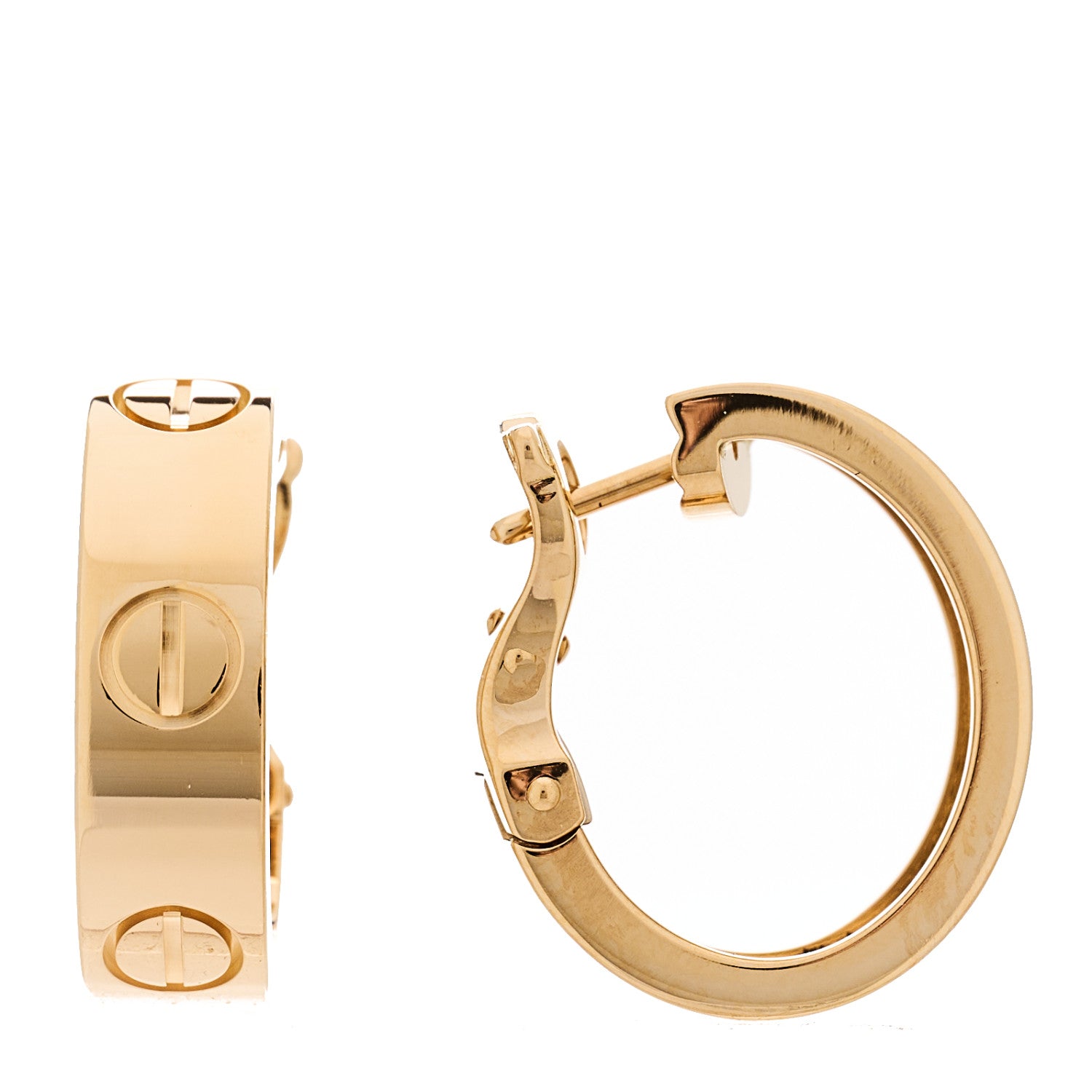 Cartier 18K Yellow Gold 5.5mm LOVE French Clip Hoop Earrings 1 of 6