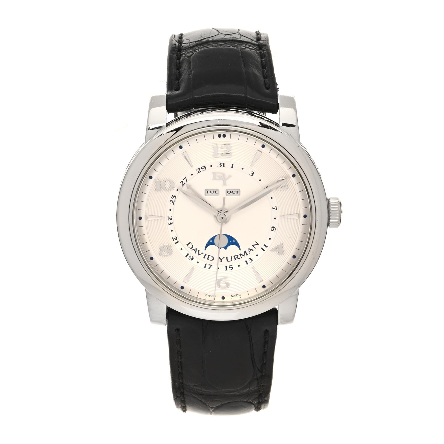 Stainless Steel Alligator 43mm Moon Day-Date Automatic Watch