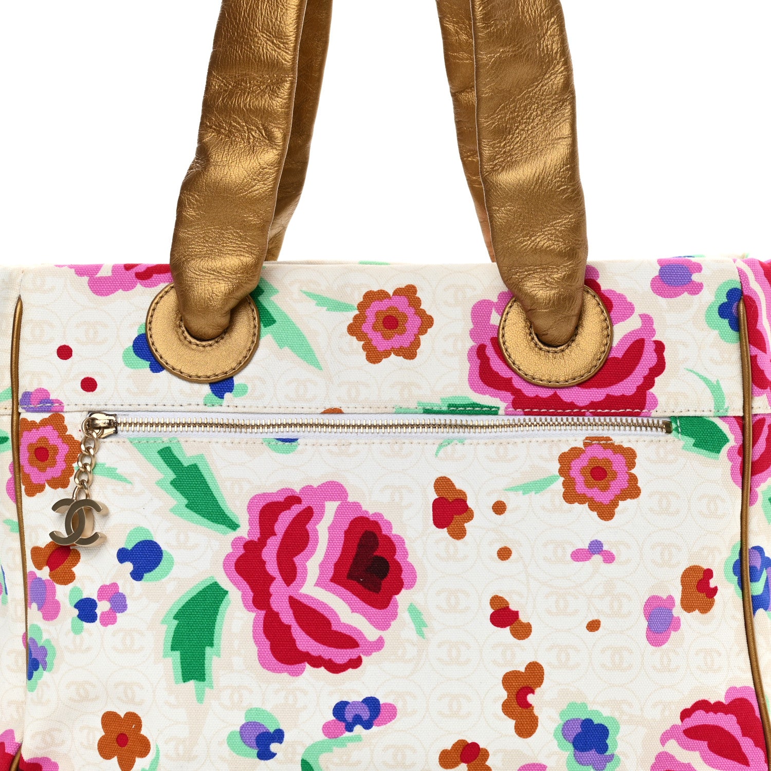 Chanel Canvas Floral Print Tote Multicolor 8 of 12
