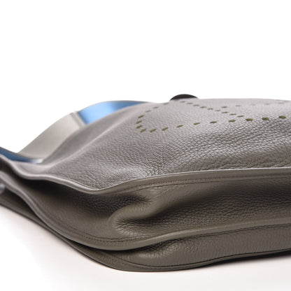 Hermes Taurillon Clemence Amazone Evelyne III TGM Vert De Gris 5 of 10