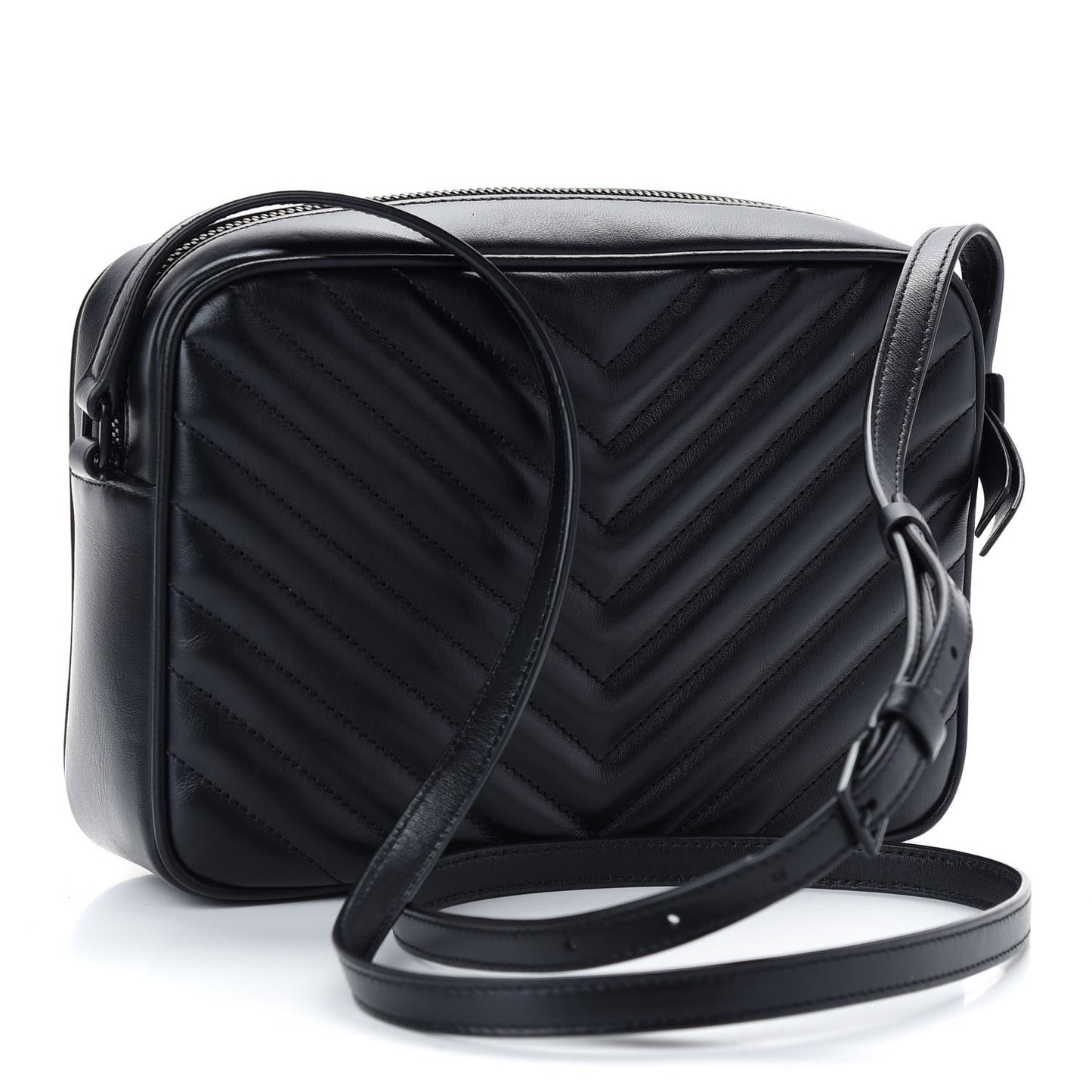 Calfskin Matelasse Monogram Lou Camera Bag Black