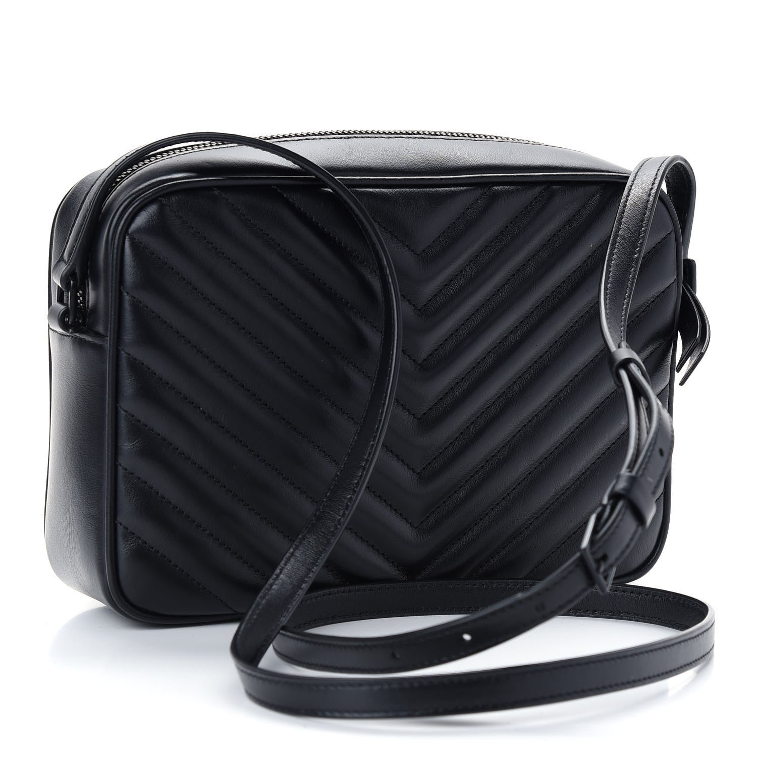 Saint Laurent Calfskin Matelasse Monogram Lou Camera Bag Black 3 of 8