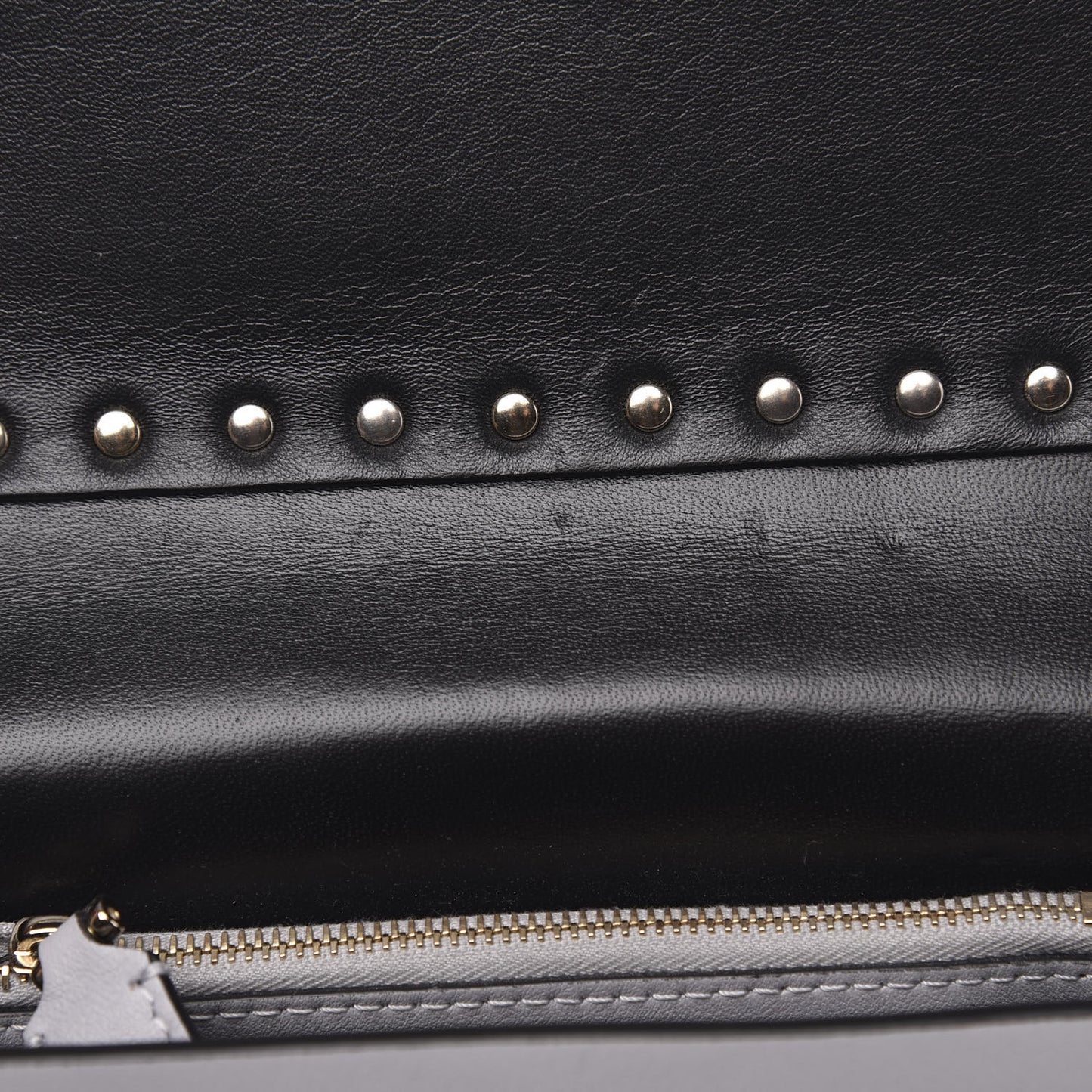 Vitello Rockstud Side Slip Crossbody Pastel Grey