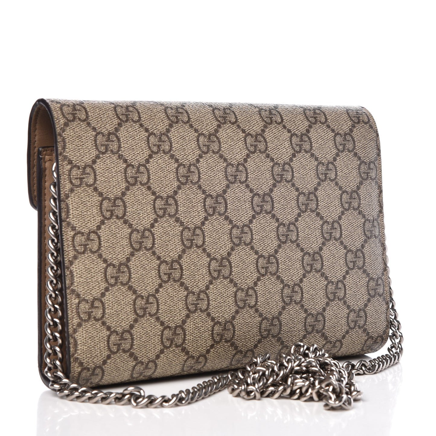 GG Supreme Monogram Mini Dionysus Chain Wallet Beige Taupe