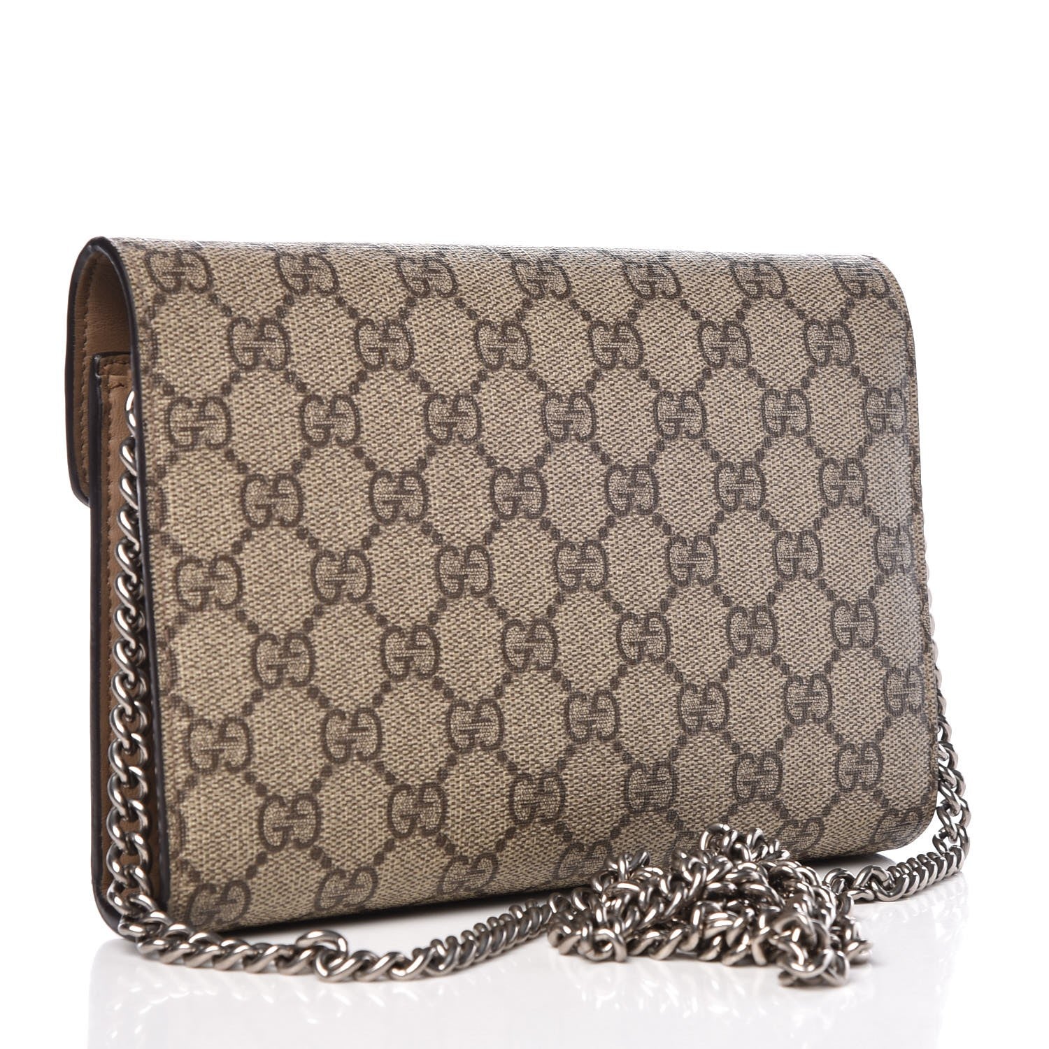 Gucci GG Supreme Monogram Mini Dionysus Chain Wallet Beige Taupe 4 of 9