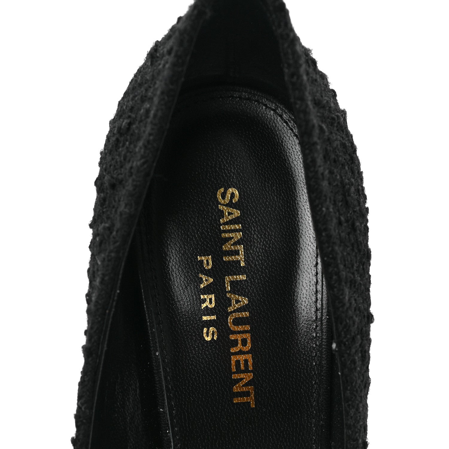Saint Laurent Tessuto Boucle New Ria 105 Pumps 38 Black 7 of 10