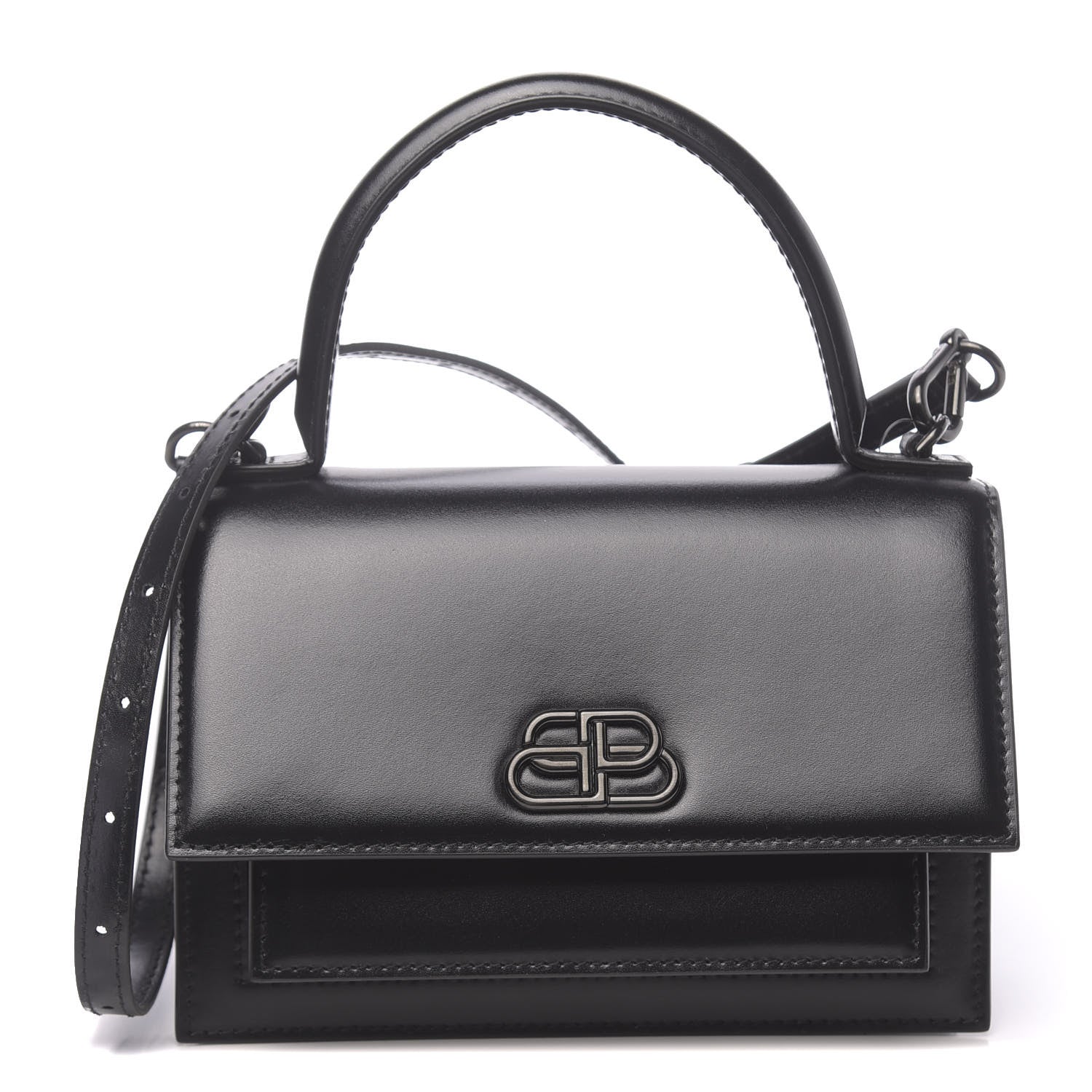 Balenciaga Box Calfskin Monochrome XS Sharp Top Handle Bag Black 1 of 9