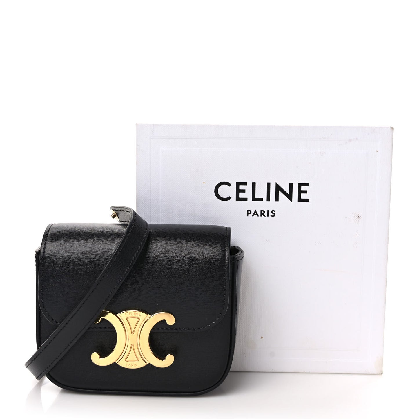 Shiny Calfskin Mini Triomphe Black