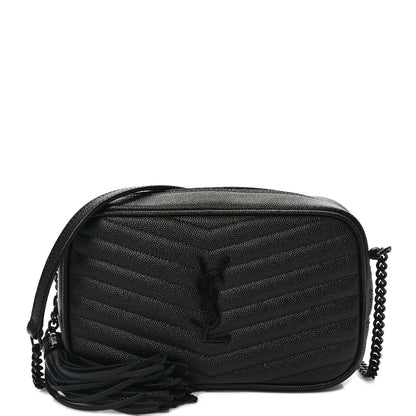 Saint Laurent Grain De Poudre Matelasse Monochrome Monogram Mini Lou Camera Bag Black 1 of 12
