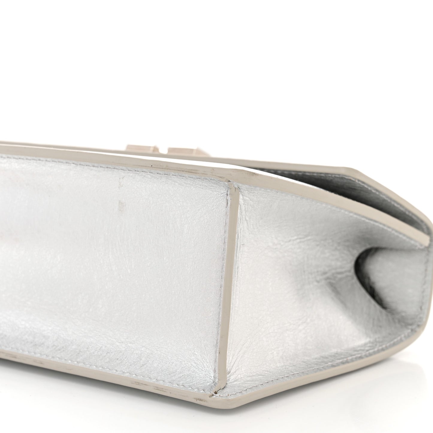 Metallic Calfskin Jitney 1.4 Shoulder Bag Silver
