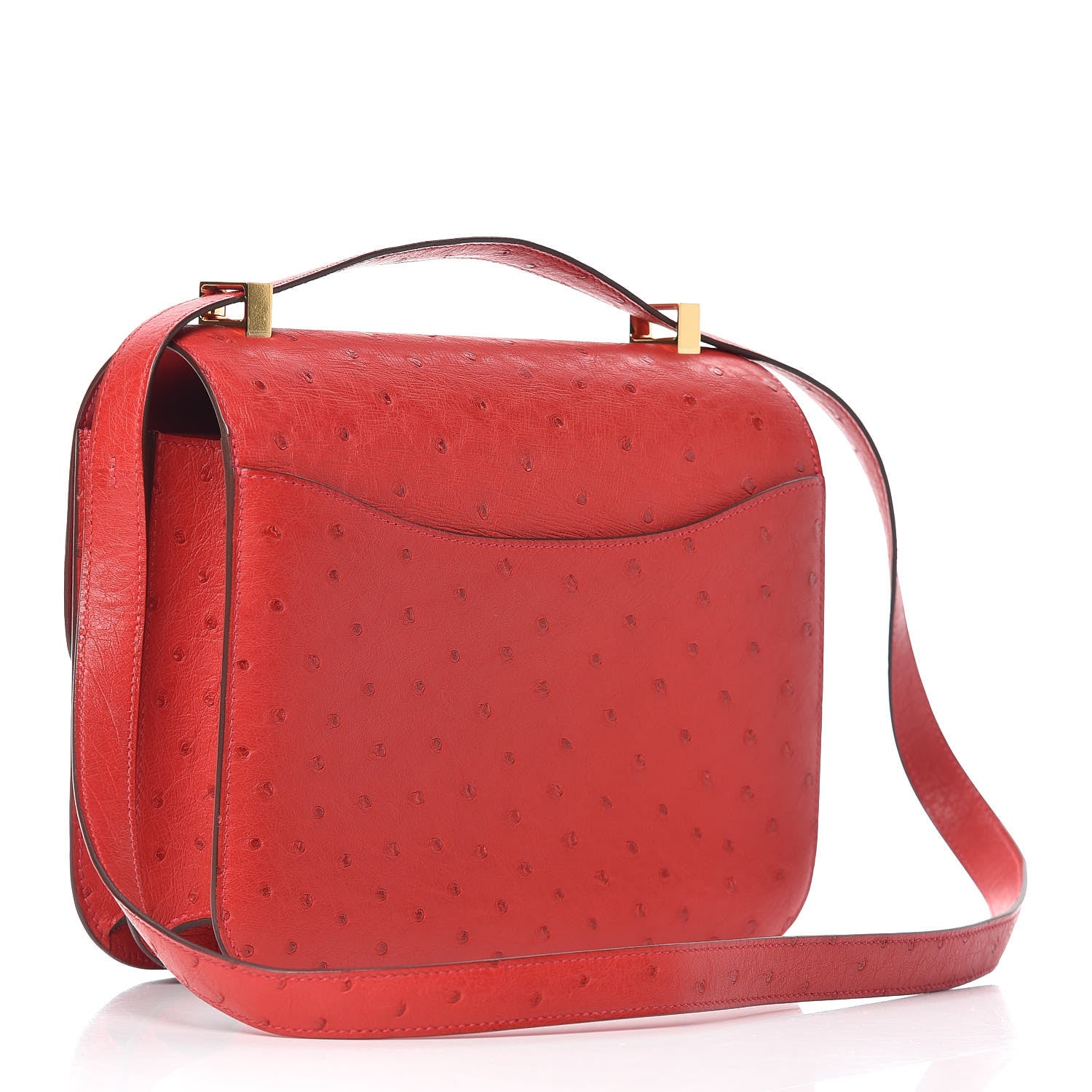 Hermes Ostrich Constance 24 Rouge Vif 3 of 10