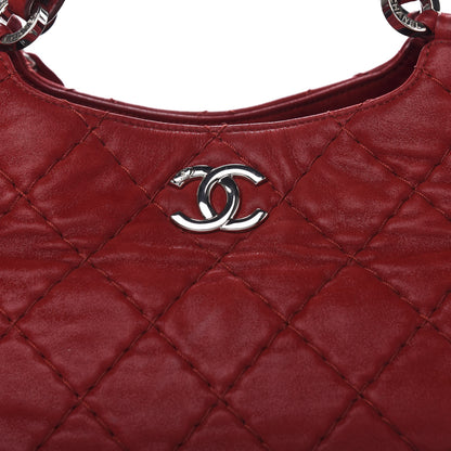 Chanel Iridescent Calfskin Quilted Small Sea Hit Tote Red 10 of 10
