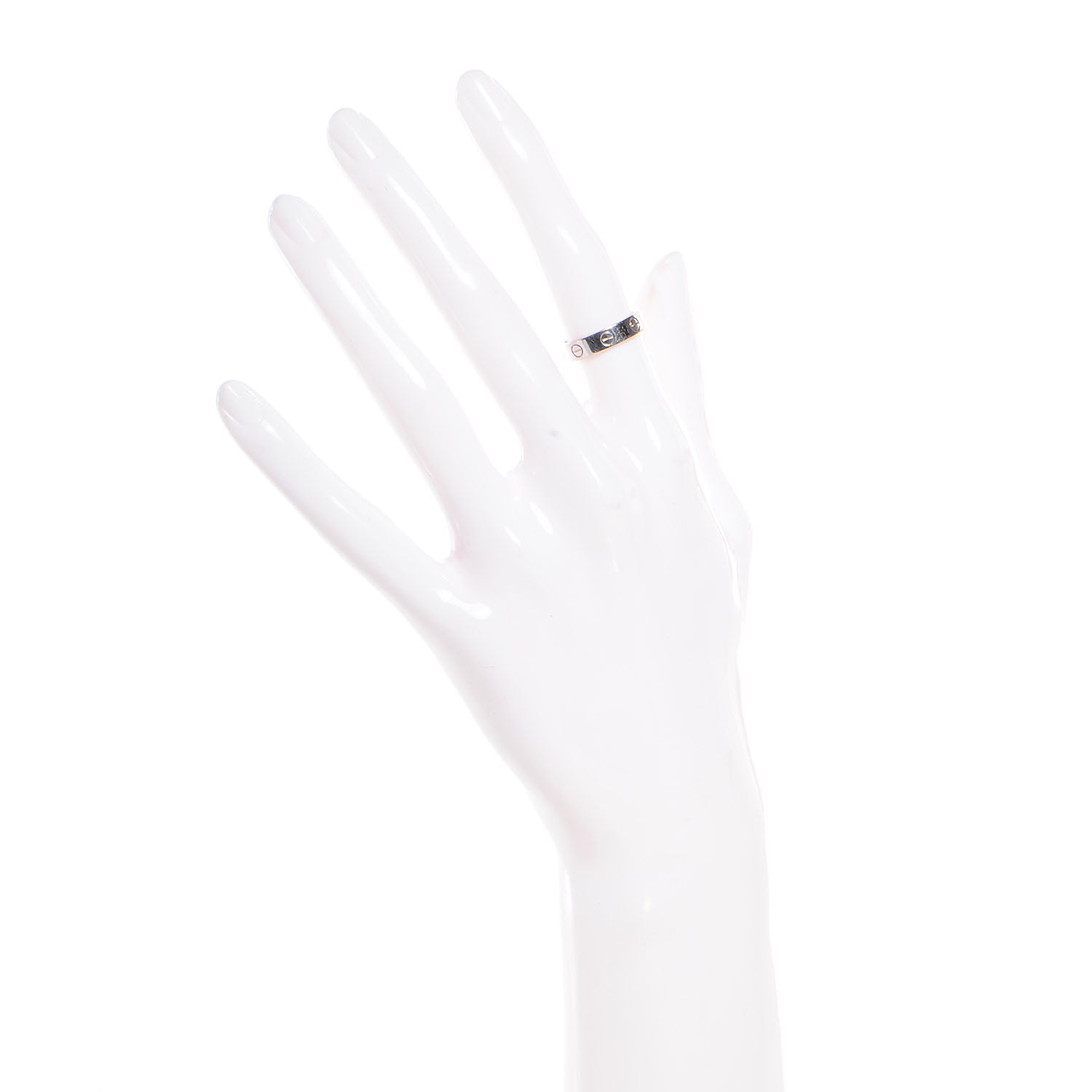 Cartier 18k White Gold Diamond 4mm Wedding Band LOVE Ring 49 US 4.75 3 of 4