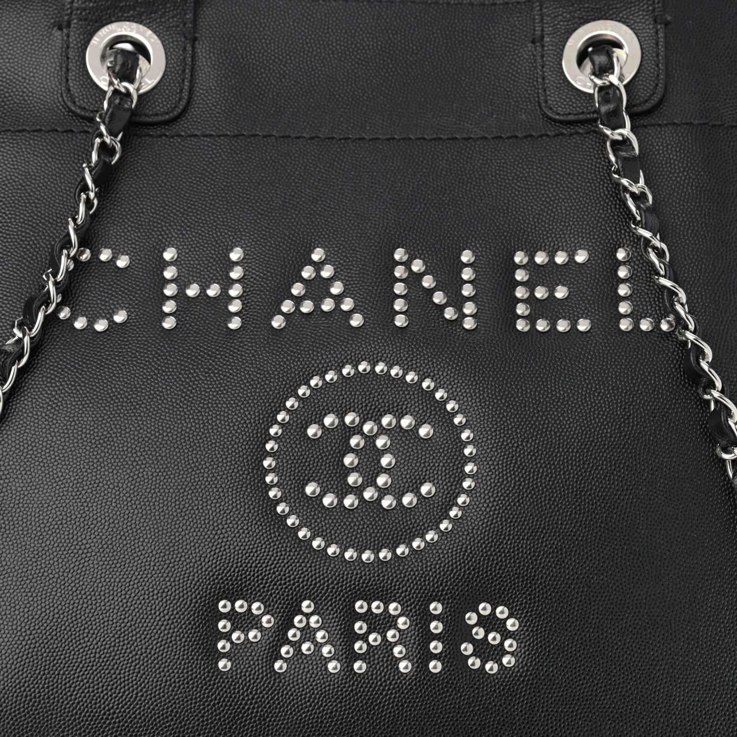 Chanel Caviar Medium Studded Deauville Tote Black 8 of 14