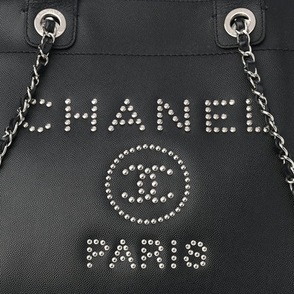 Chanel Caviar Medium Studded Deauville Tote Black 8 of 14