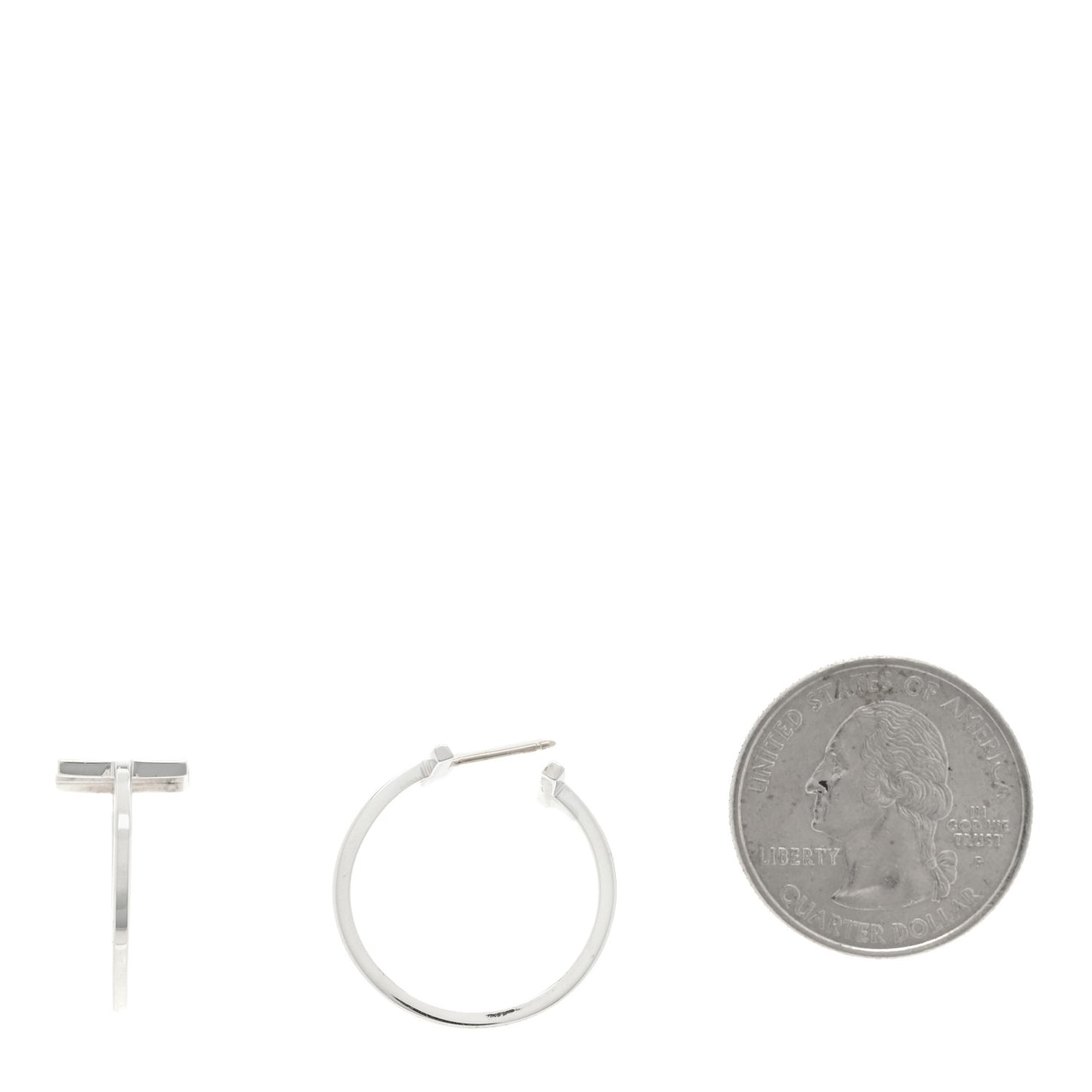 Sterling Silver Small T Wire Hoop Earrings
