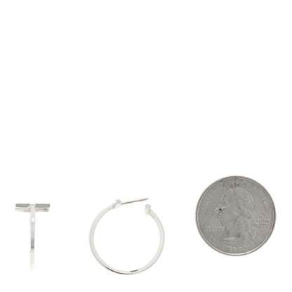 Tiffany Sterling Silver Small T Wire Hoop Earrings 2 of 4