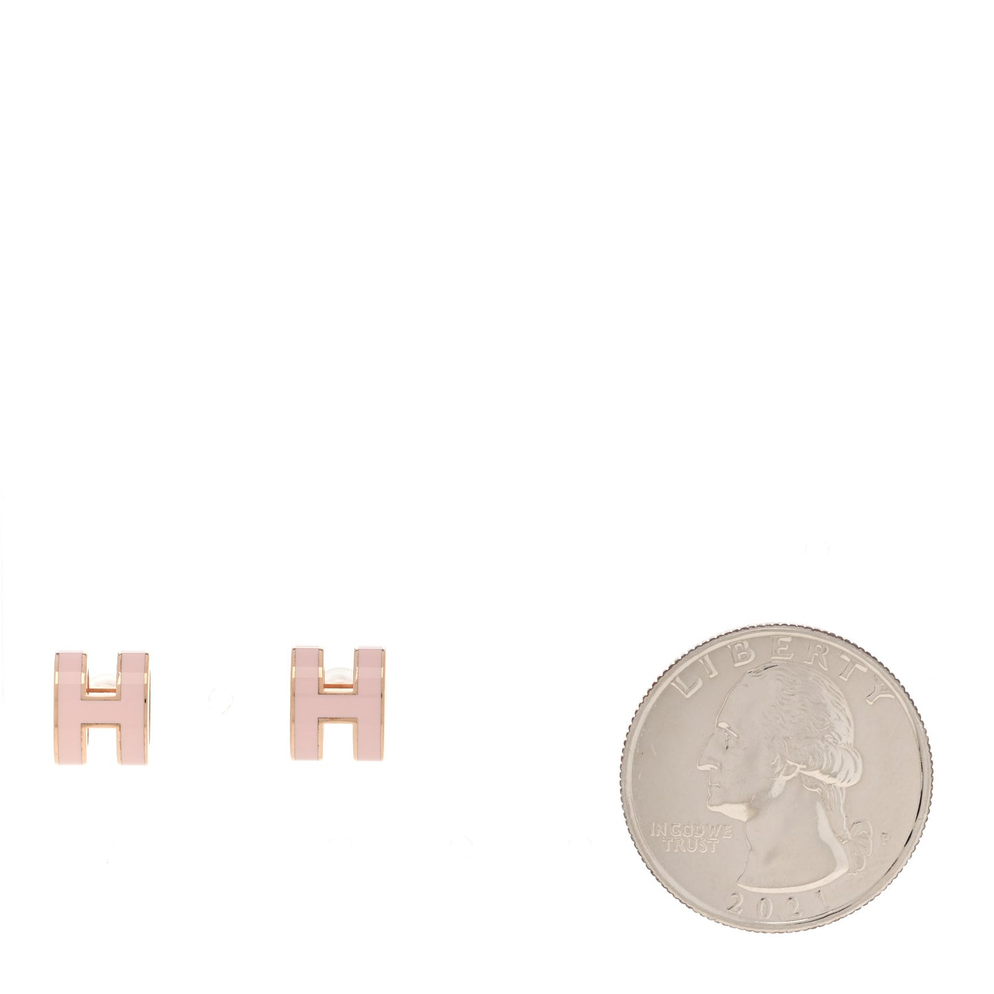 Rose Gold Lacquered Mini Pop H Earrings Rose Dragee