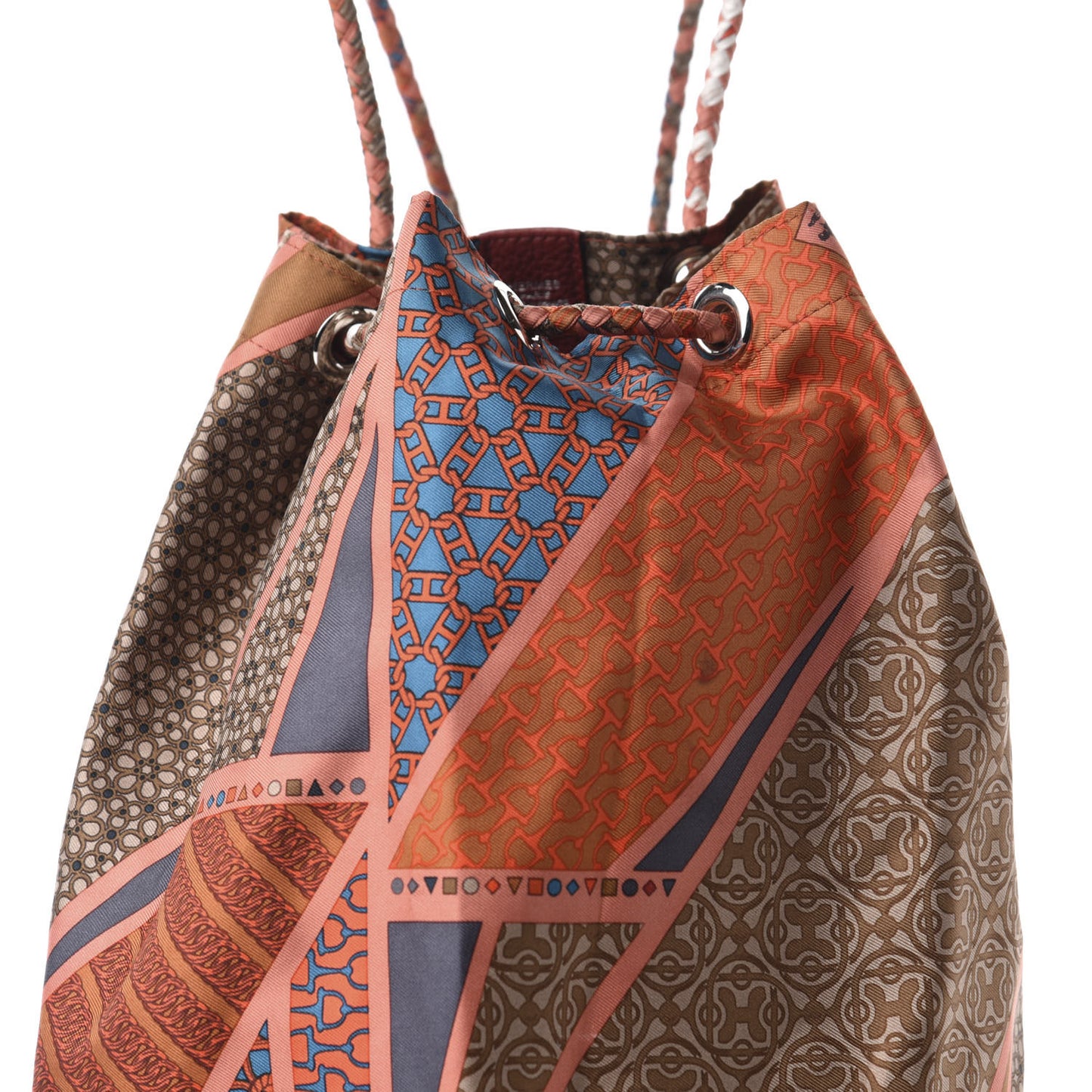 Silk Togo Carre en Cravates Soie Cool Flamingo Pink Deer Brown Orange