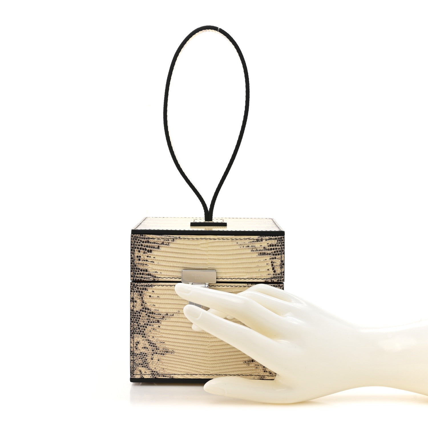 Moynat Lizard Mini Vanity Case Clutch Ivory 2 of 11