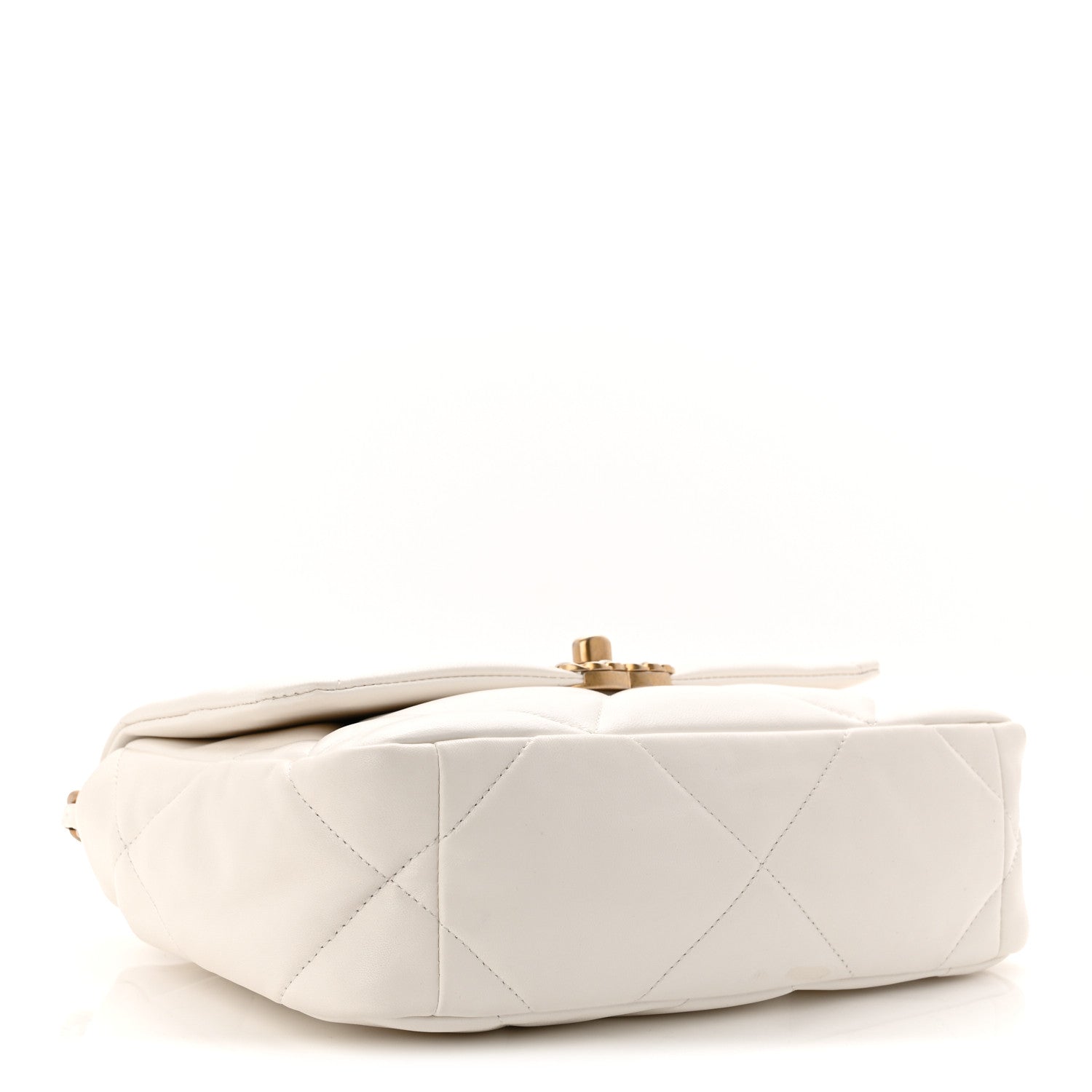Chanel Goatskin Quilted Medium Chanel 19 Flap White 4 of 11