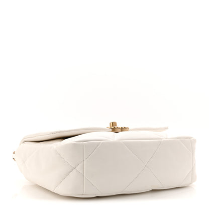 Chanel Goatskin Quilted Medium Chanel 19 Flap White 4 of 11