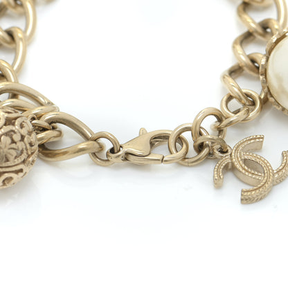 Chanel Pearl Crystal CC Bracelet Gold 4 of 5