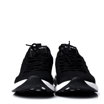 Chanel Mixed Fibers Quilted Womens CC Sneakers 39 Black 2 of 6