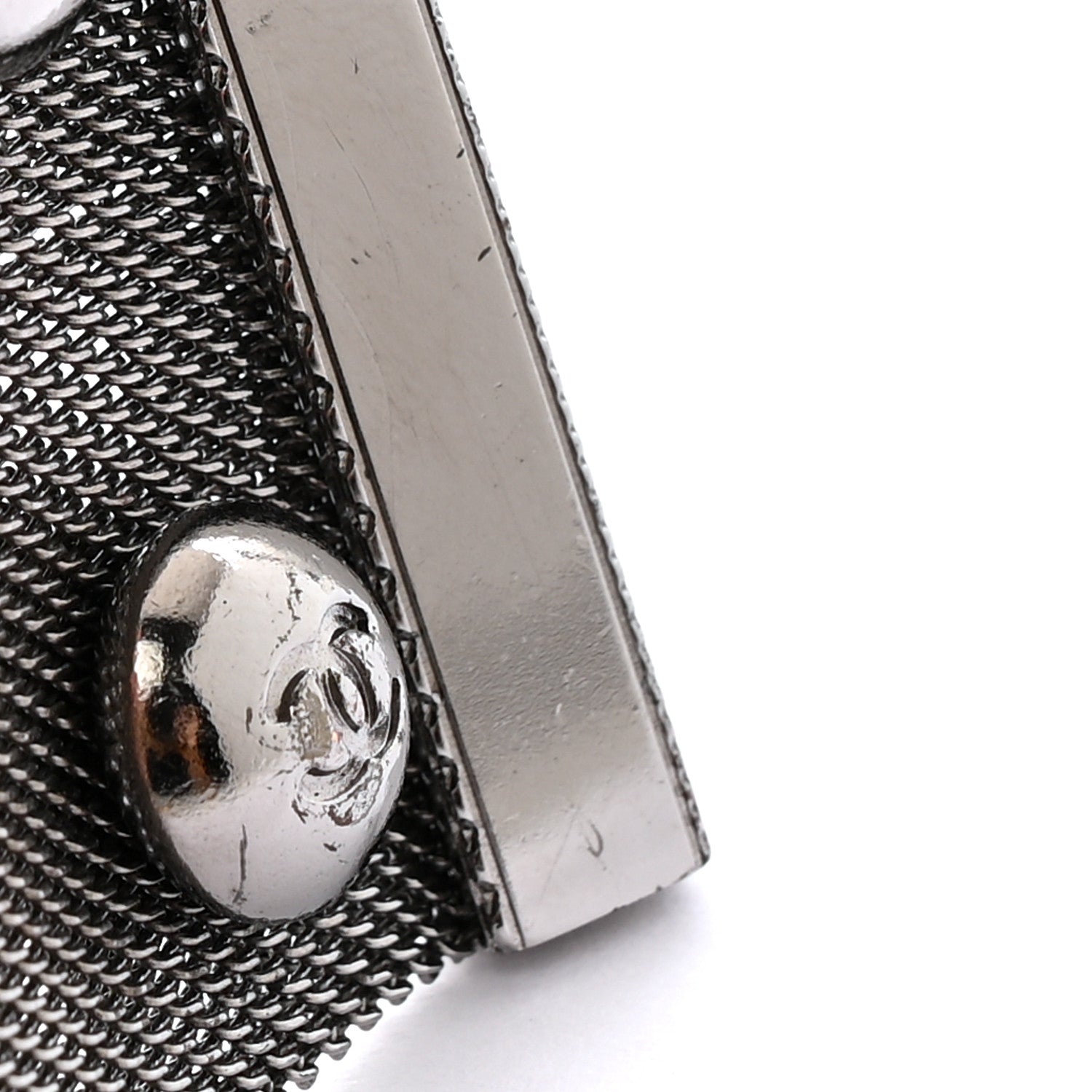 Chanel Metal Mesh CC Bracelet Ruthenium 6 of 7