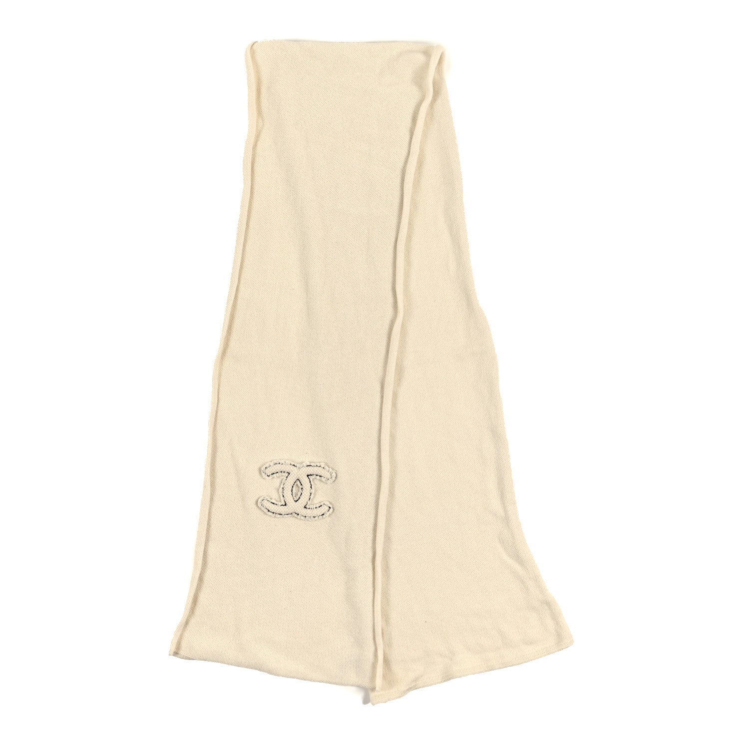 Chanel Cashmere CC Stole Ivory 2 of 4