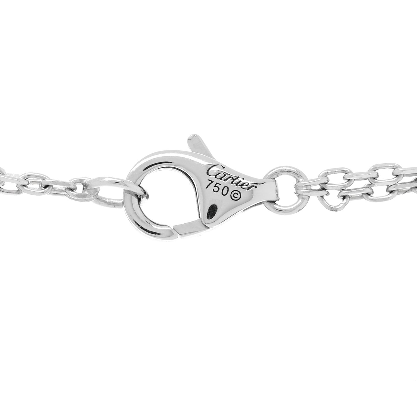 18K White Gold 2 Diamond LOVE Necklace