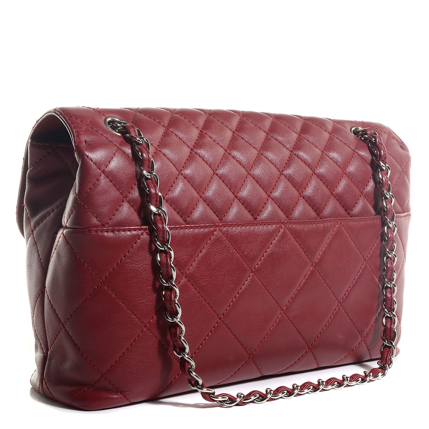 Calfskin Quilted In the Business Flap Bag Dark Red