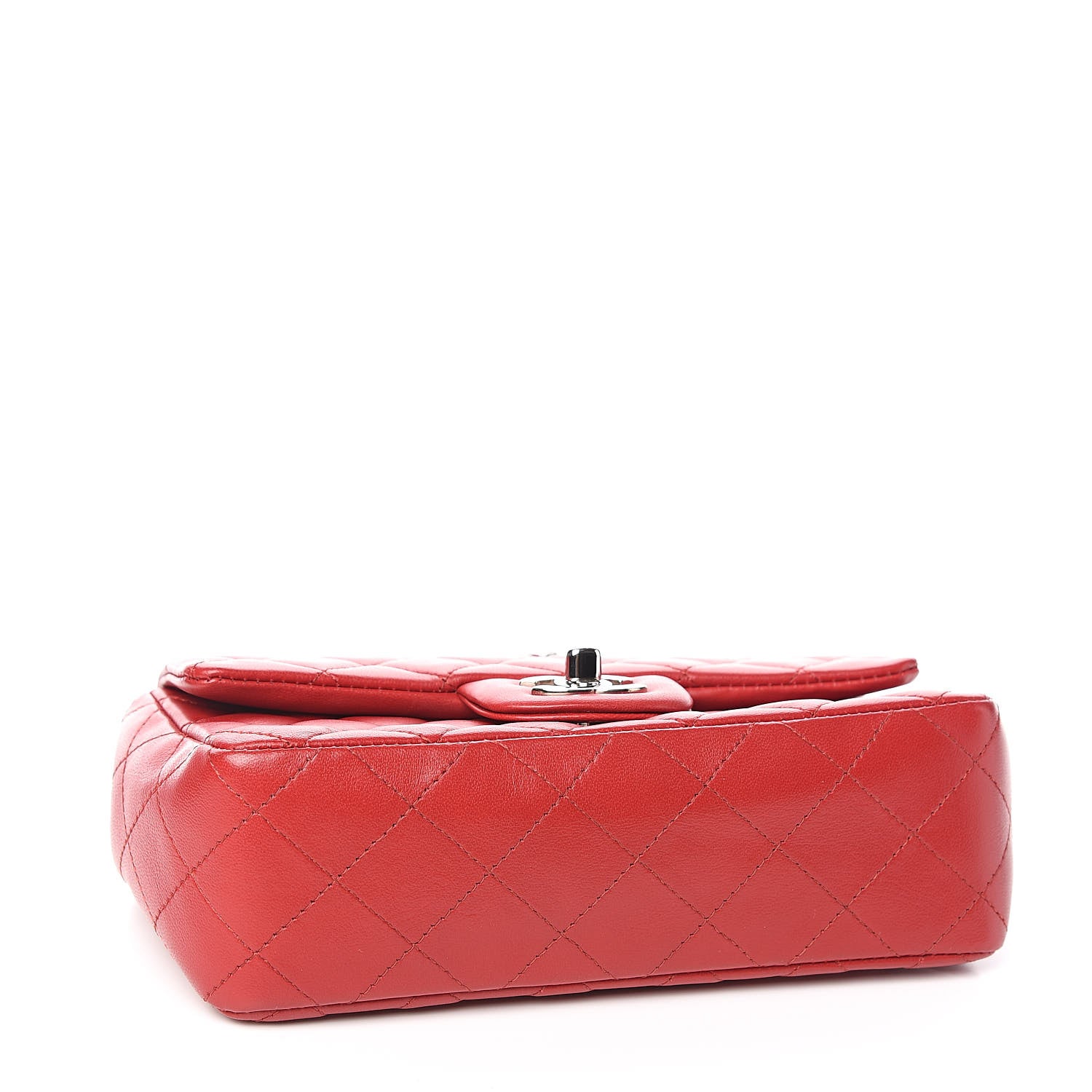 Chanel Lambskin Quilted Mini Rectangular Flap Red 4 of 12