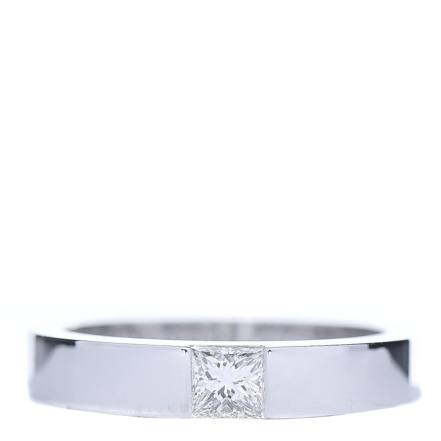 18K White Gold Diamond .25ct Tank Solitaire Engagement Ring 50 5.25