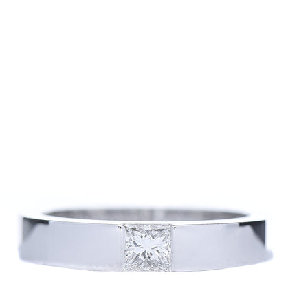Cartier 18K White Gold Diamond .25ct Tank Solitaire Engagement Ring 50 5.25 1 of 5