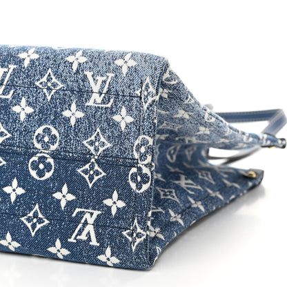 Louis Vuitton Monogram Jacquard Denim Onthego MM Bleu 9 of 10
