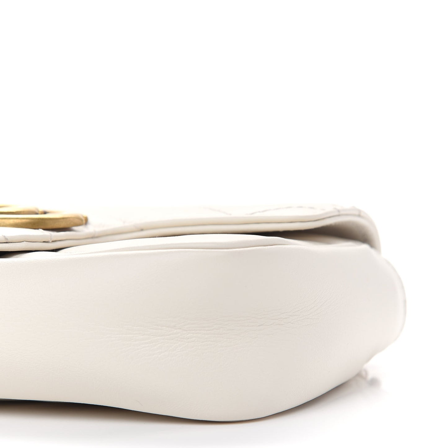 Calfskin Matelasse Super Mini GG Marmont Shoulder Bag White