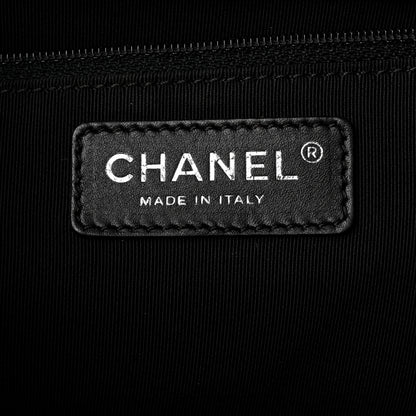 Chanel Grained Calfskin Quilted Large Casual Rock Backpack Black 6 of 10