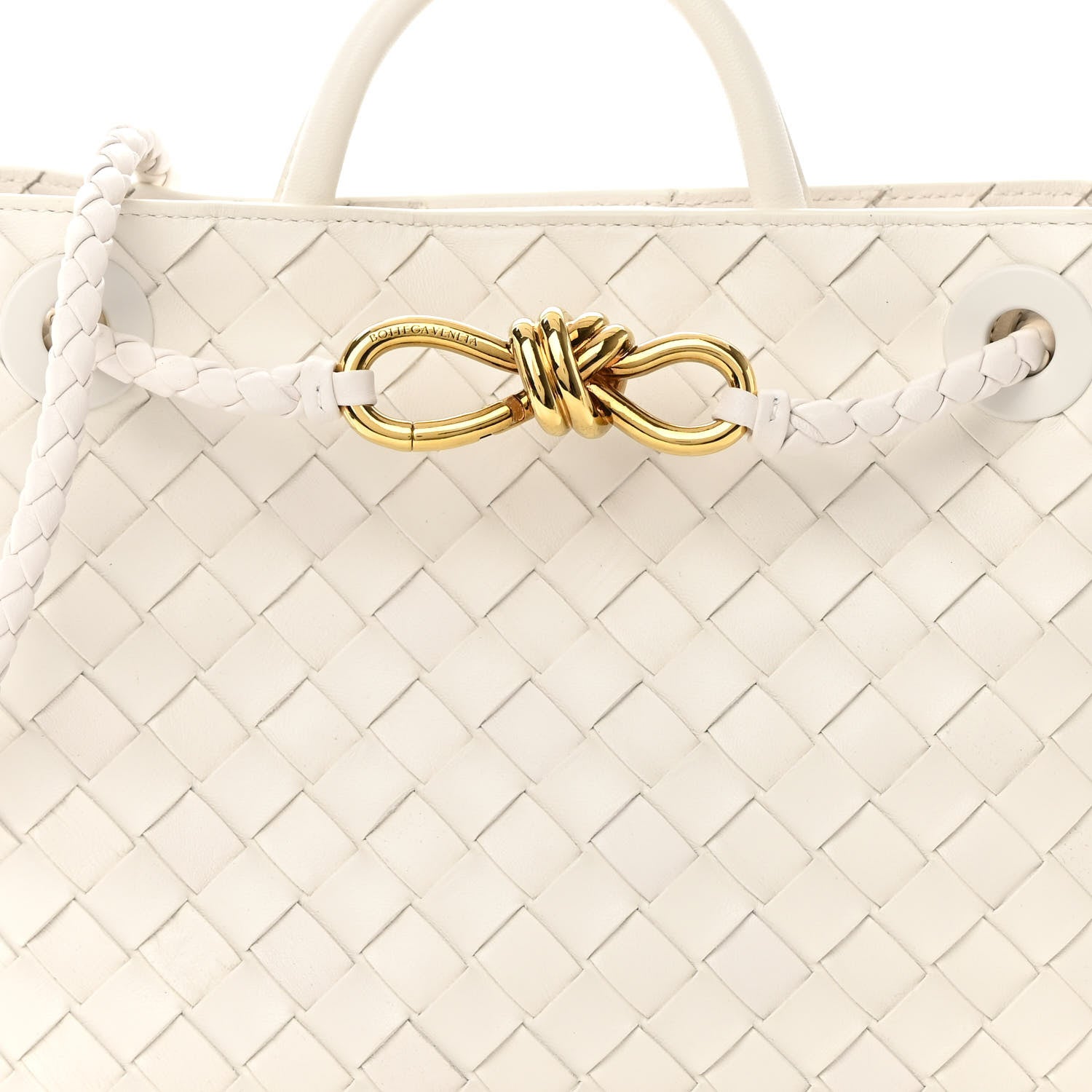 Bottega Veneta Nappa Intrecciato Small Andiamo Shoulder Bag White 7 of 10