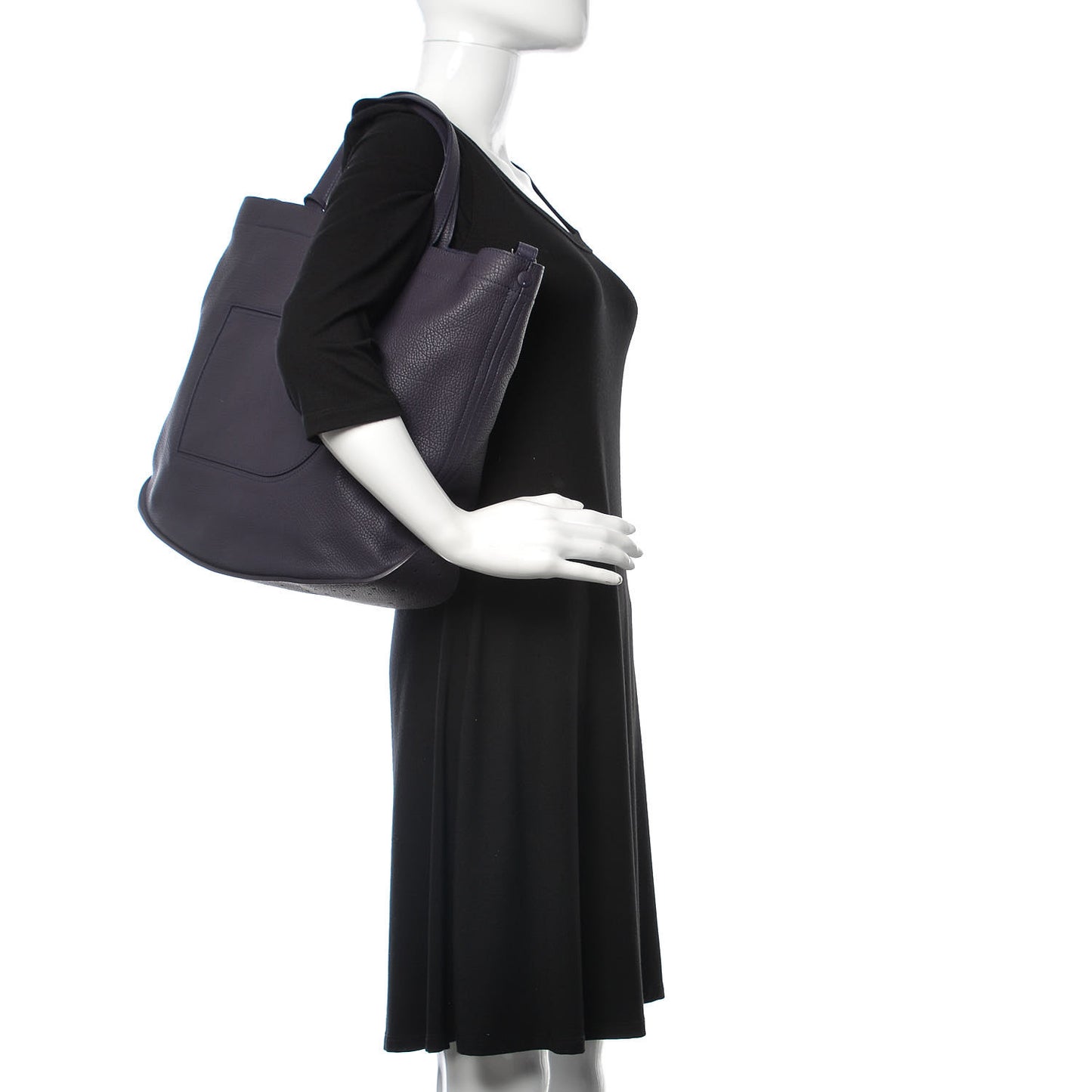 Grained Calfskin Le Pin Tote Indigo