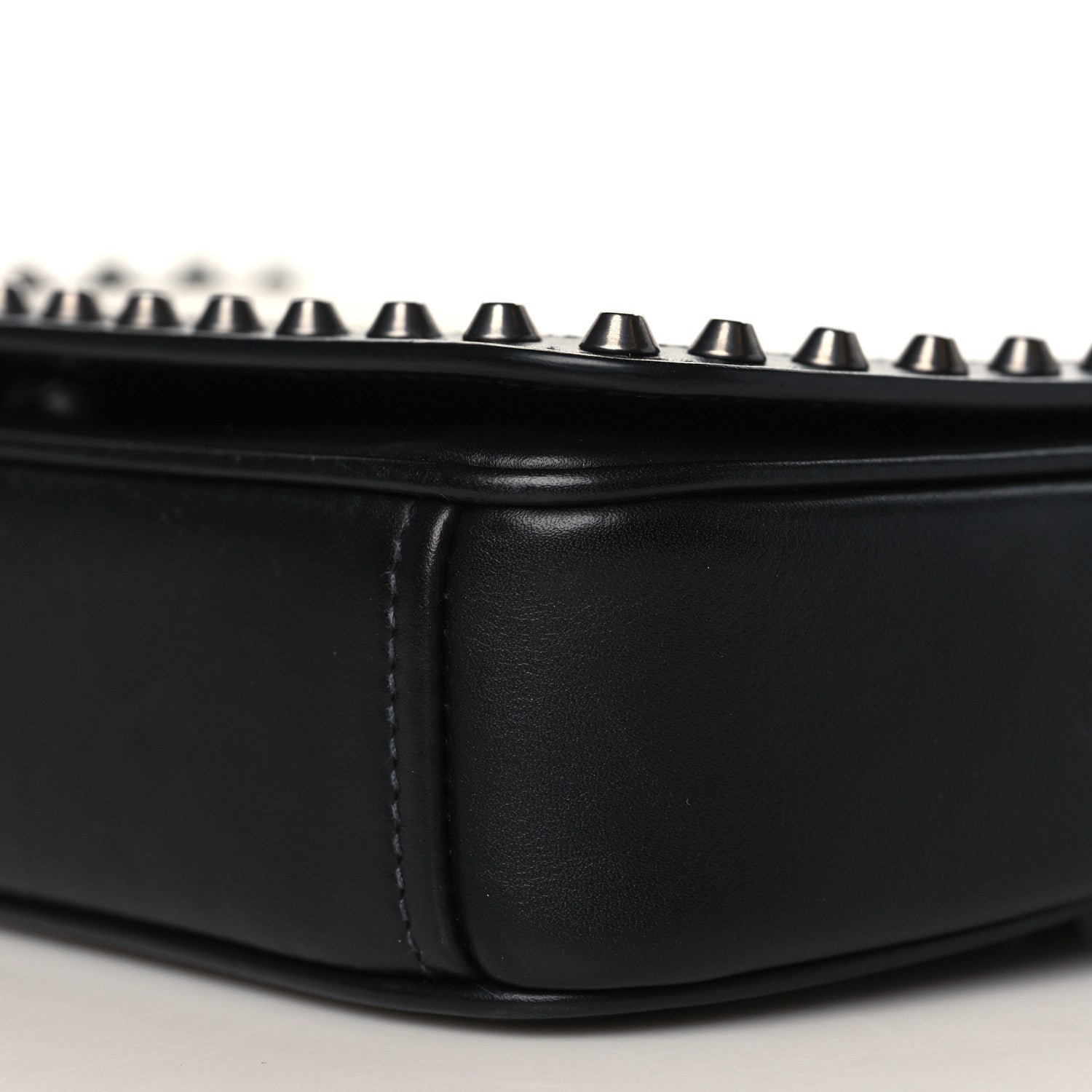 Prada Vitello Studded Crossbody White Black 9 of 9