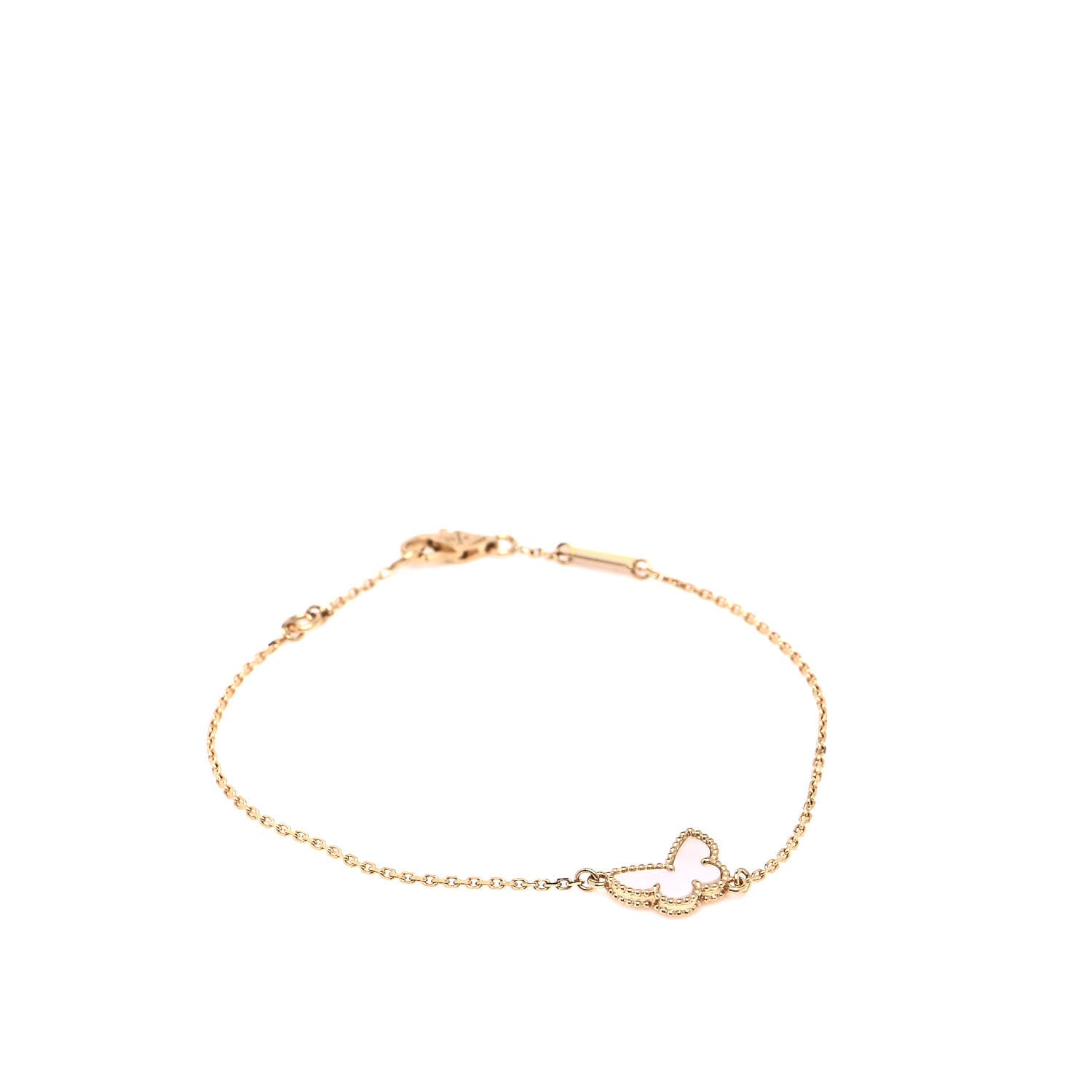 Van Cleef & Arpels 18K Yellow Gold Mother of Pearl Sweet Alhambra Butterfly Bracelet 1 of 6