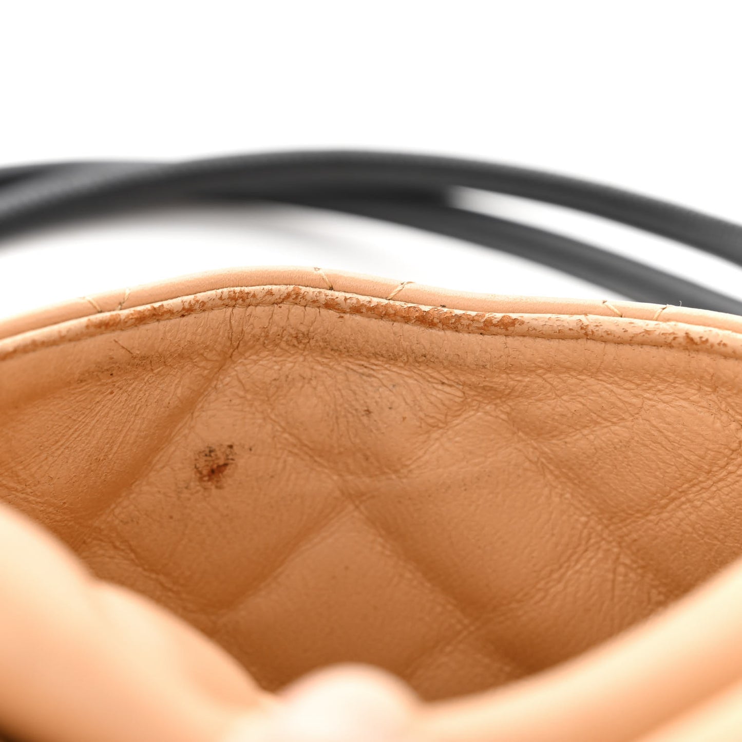 Calfskin Quilted Large Cambon Bowler Beige Black