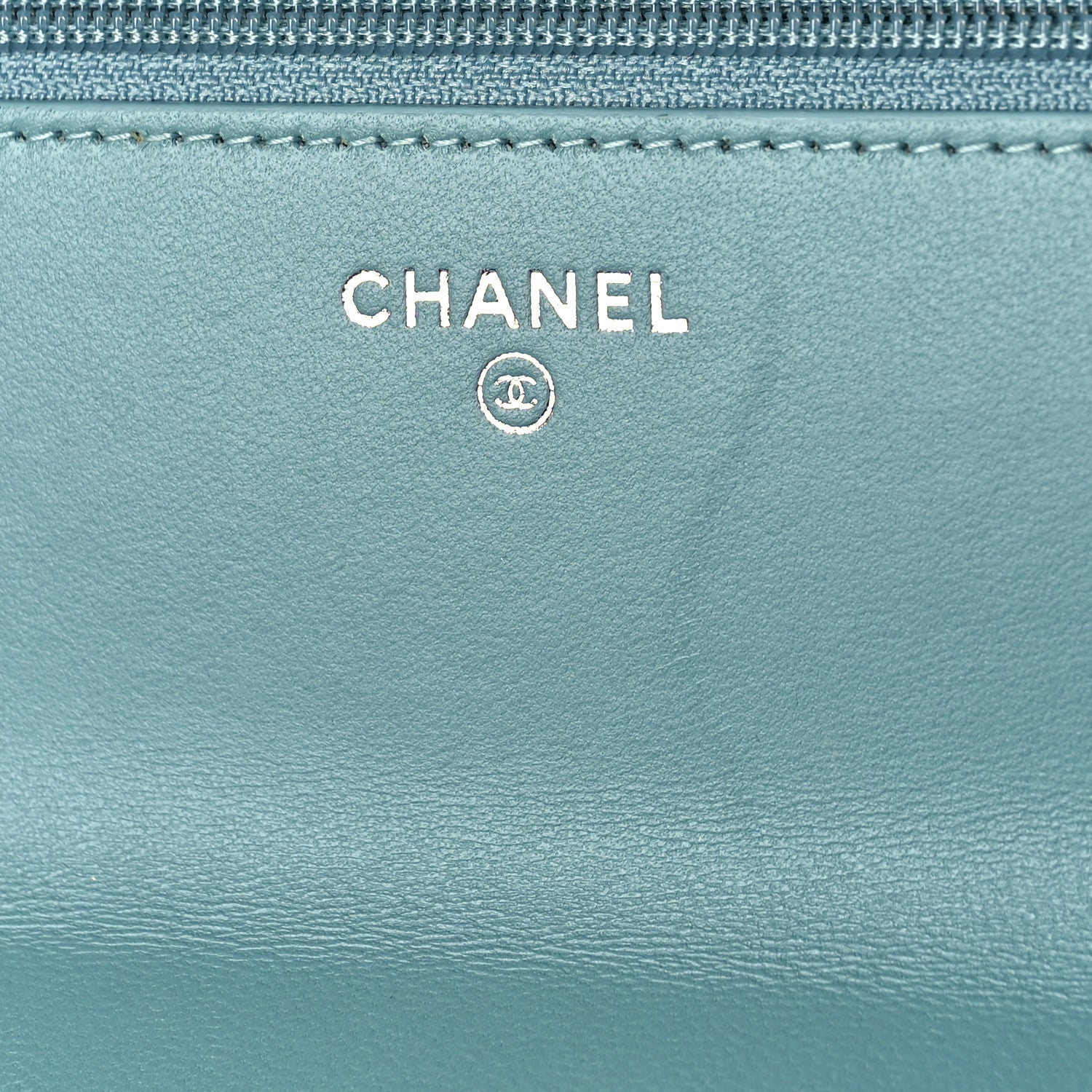 Chanel Lambskin Quilted Trendy CC Wallet On Chain WOC Light Blue 6 of 12
