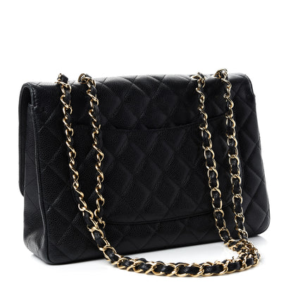 Chanel Caviar Quilted Jumbo Single Flap Black 3 of 11